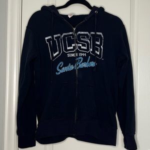 UCSB Full Zip Navy Hoodie size M